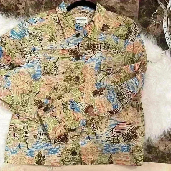 Christopher and Banks Designer Fall Woodland Blazer size L - Picture 4 of 4